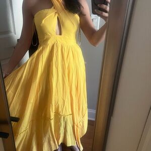 Farm Rio Yellow Maxi Halter Dress